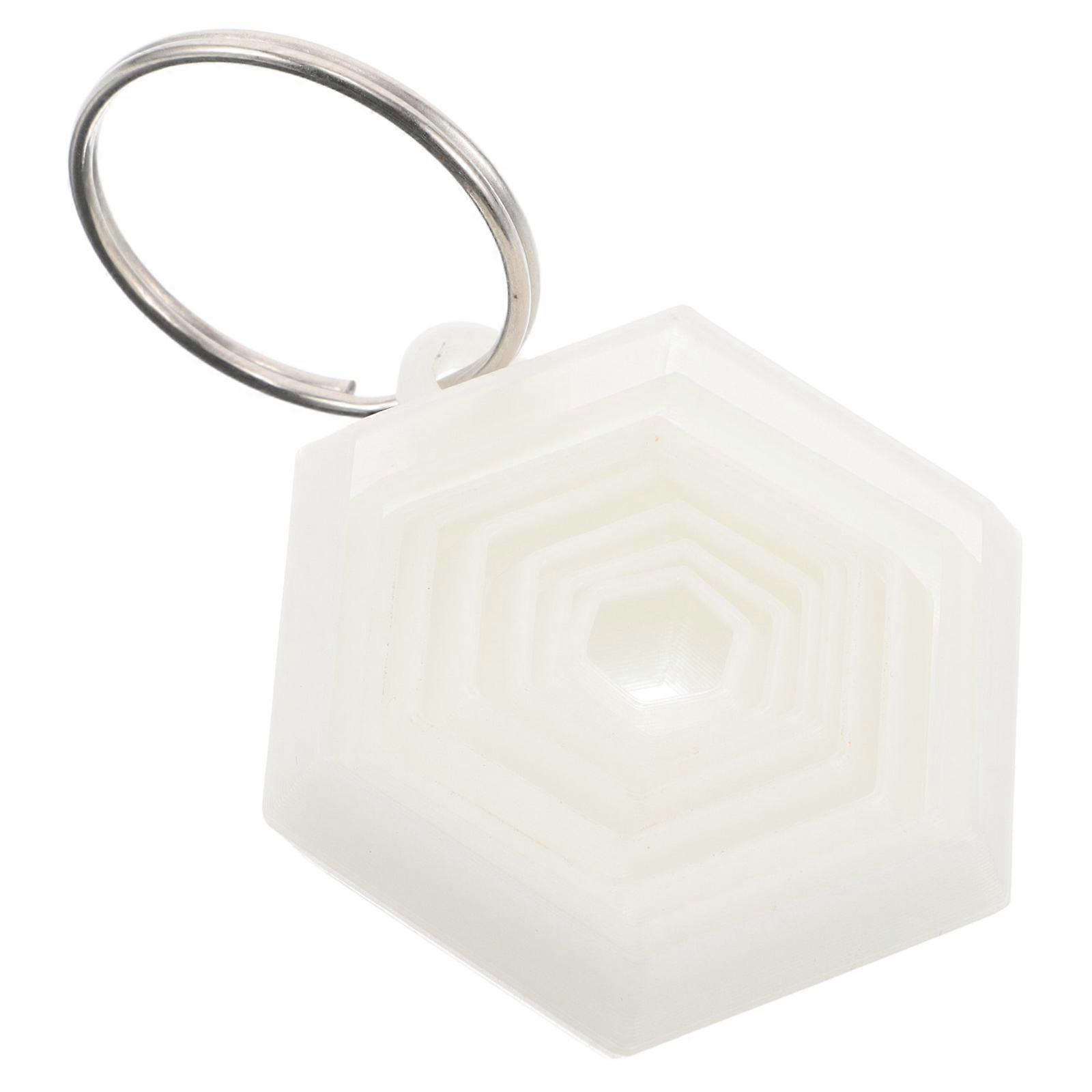Glow in the Dark Keychain Hexagon Key Holder Creative Design Multifunctional Use 4.00X4.00X0.90CM 1Pcs