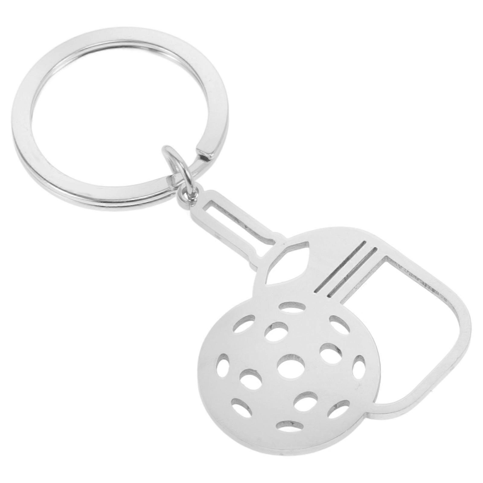 Mini Paddle Keychain Stainless Steel Charm Lightweight Sports Ball Decoration for Players Stylish Practical Accessory