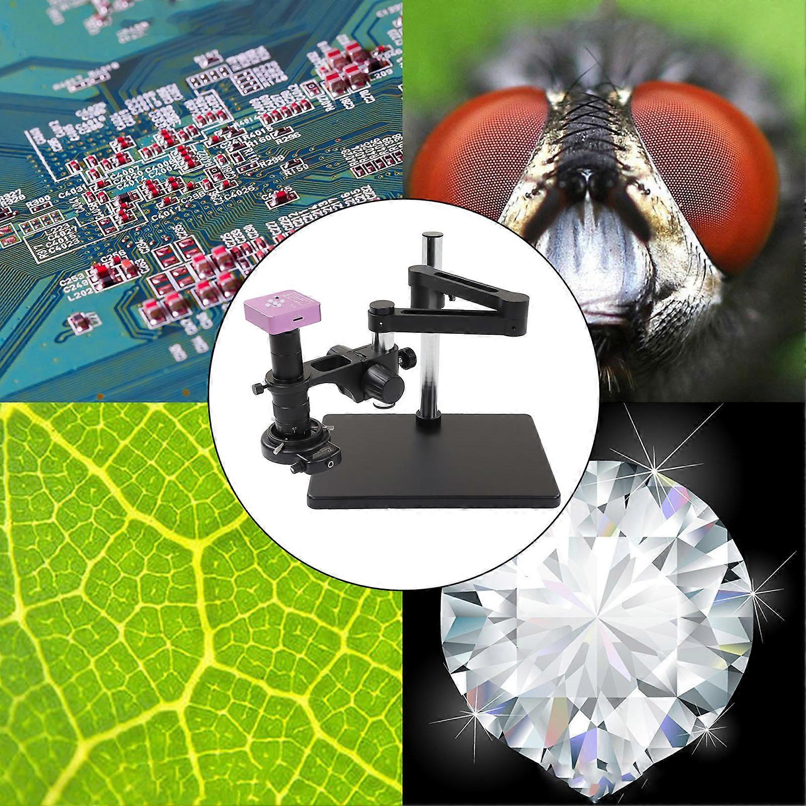 51MP Microscope Camera Kit 1080P 180X Zoom Lens 144LED Light