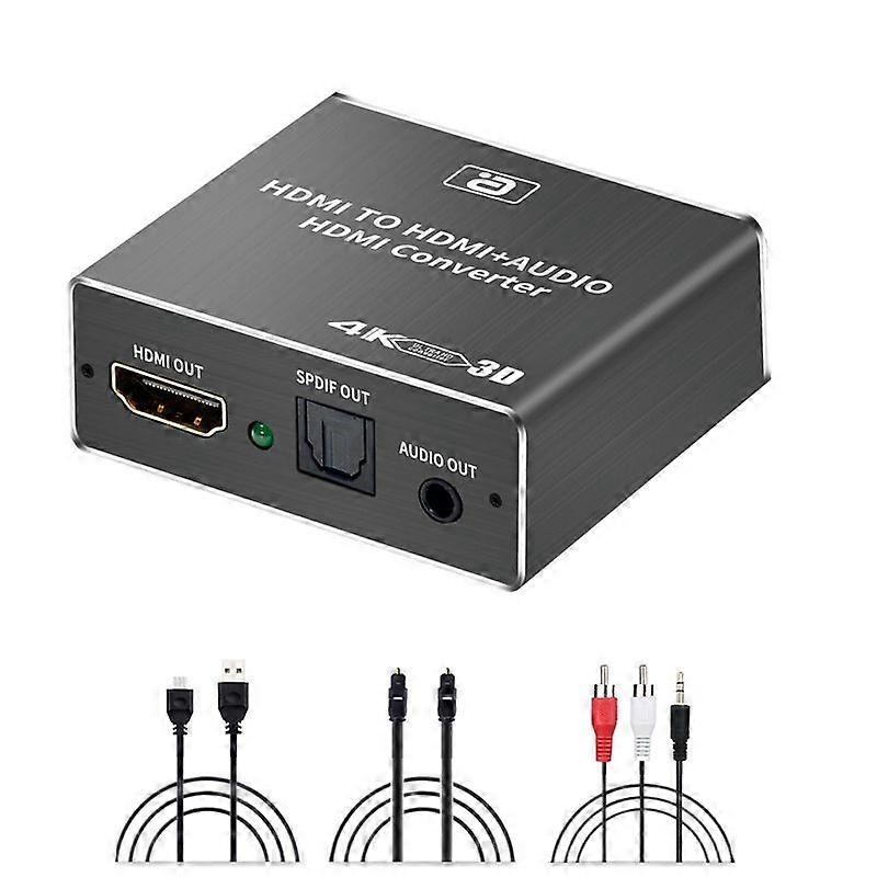 Audio HDCP + Optical TOSLINK SPDIF + 3.5mm RCA Audio Converter 4K x 2K 3D Audio Splitter Adapter