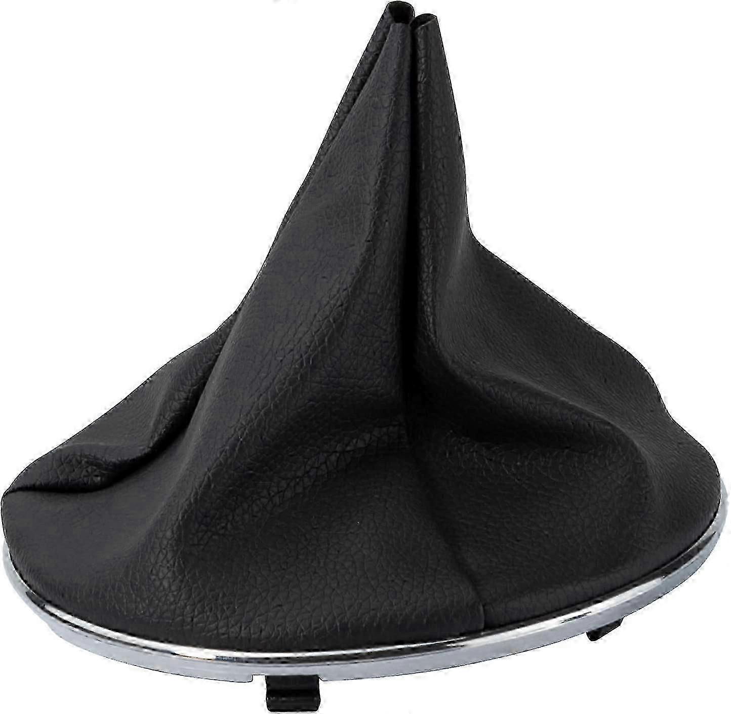 F-iat 500 500C 2007-2015用ギアシフトブーツ 55344016 50293173 50295075 50295325 ブラックレザー＆クロームギアシフトノブ