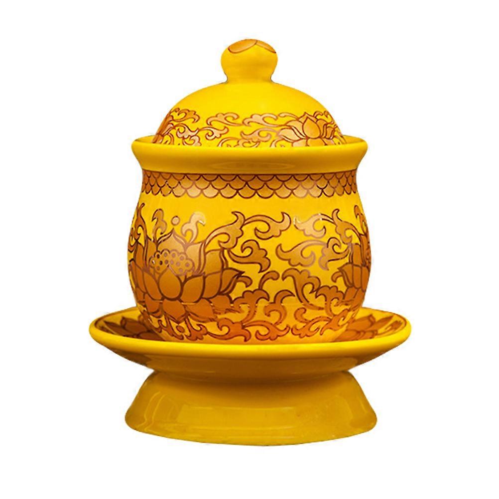 Offering Water Cup for Decoration Ceramic with Auspicious Pattern