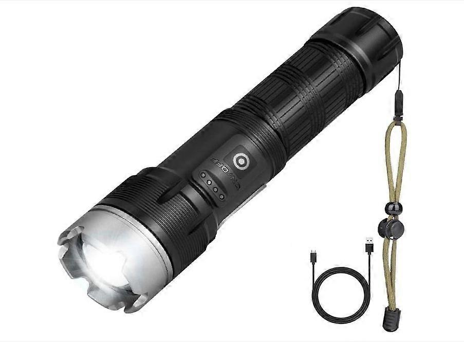LED Torch,80000 Lumens LED and COB Working Lamp,Super Bright Powerful Zoomable Rechargeable Flashlight LED Torch(Black)