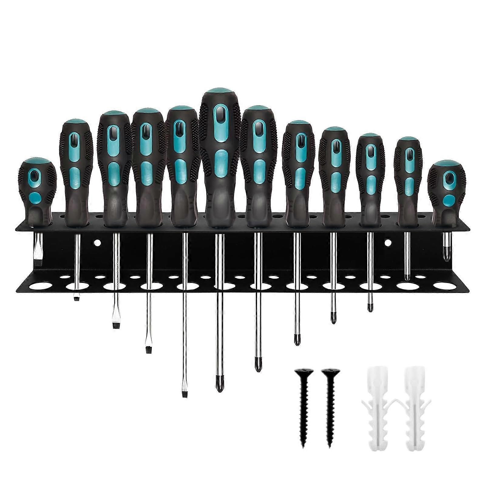 Heavy-Duty Tool Organizer, Tool Storage Wall Rack, Wall-Mounted Tool Rack, Metal Screwdriver Storage Rack For Workshop