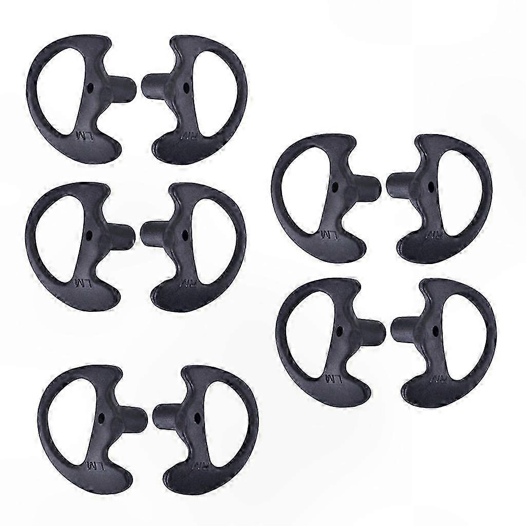 Silicone Earplug Earbuds Replacement for Two-Way Radios - 5 Pairs, Black