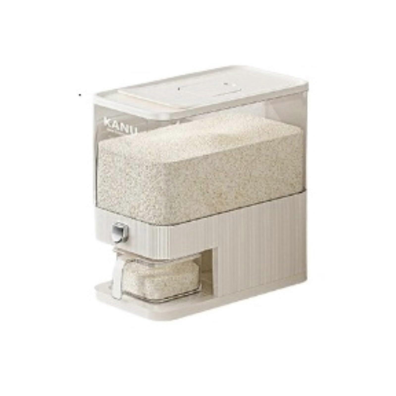 Cereal Dispenser 5Kg White Grain Storage Container Cereal Storage Pet Food Container For Kitchen