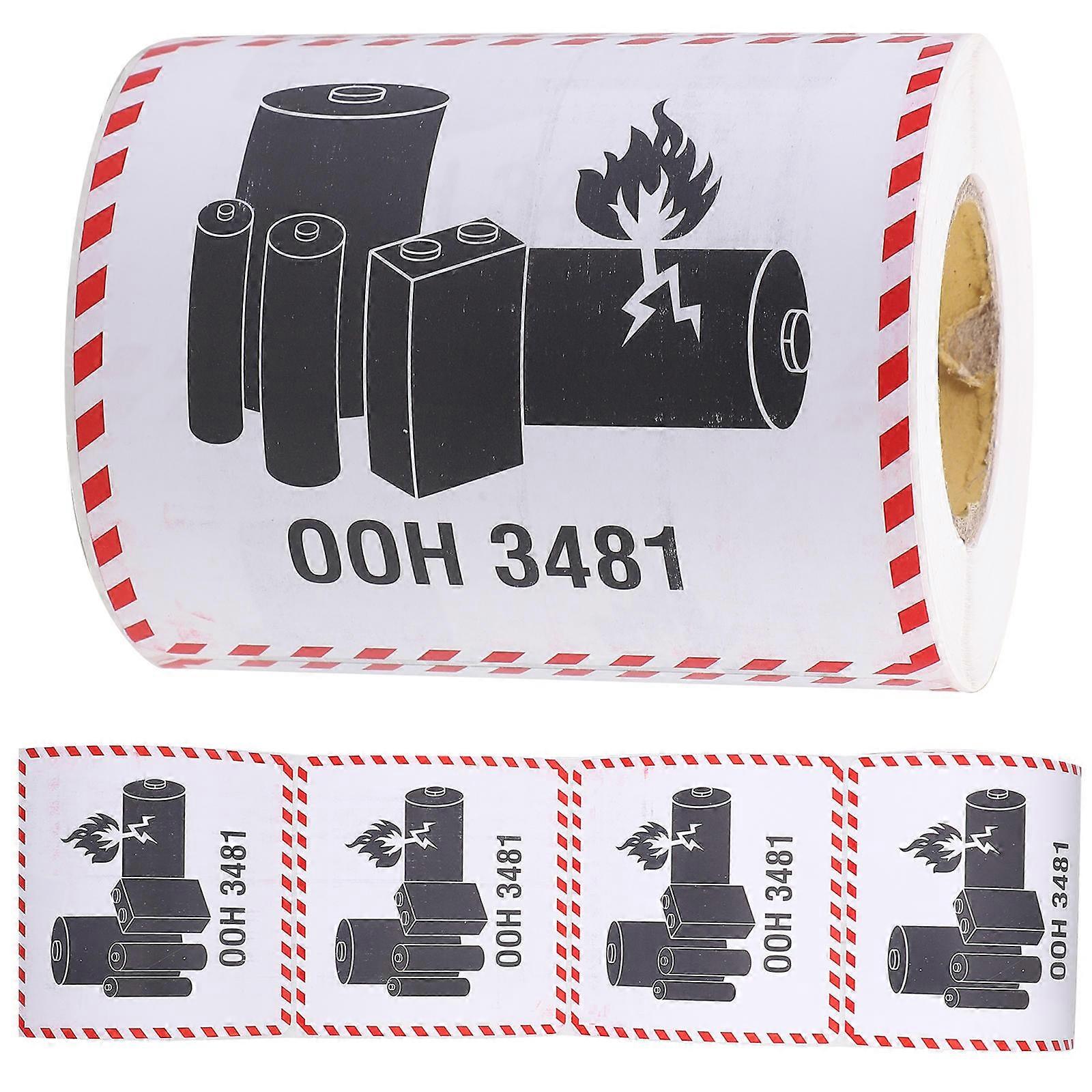 Lithium Battery Warning Stickers Battery Sticky Labels for Daily Use 300Pcs