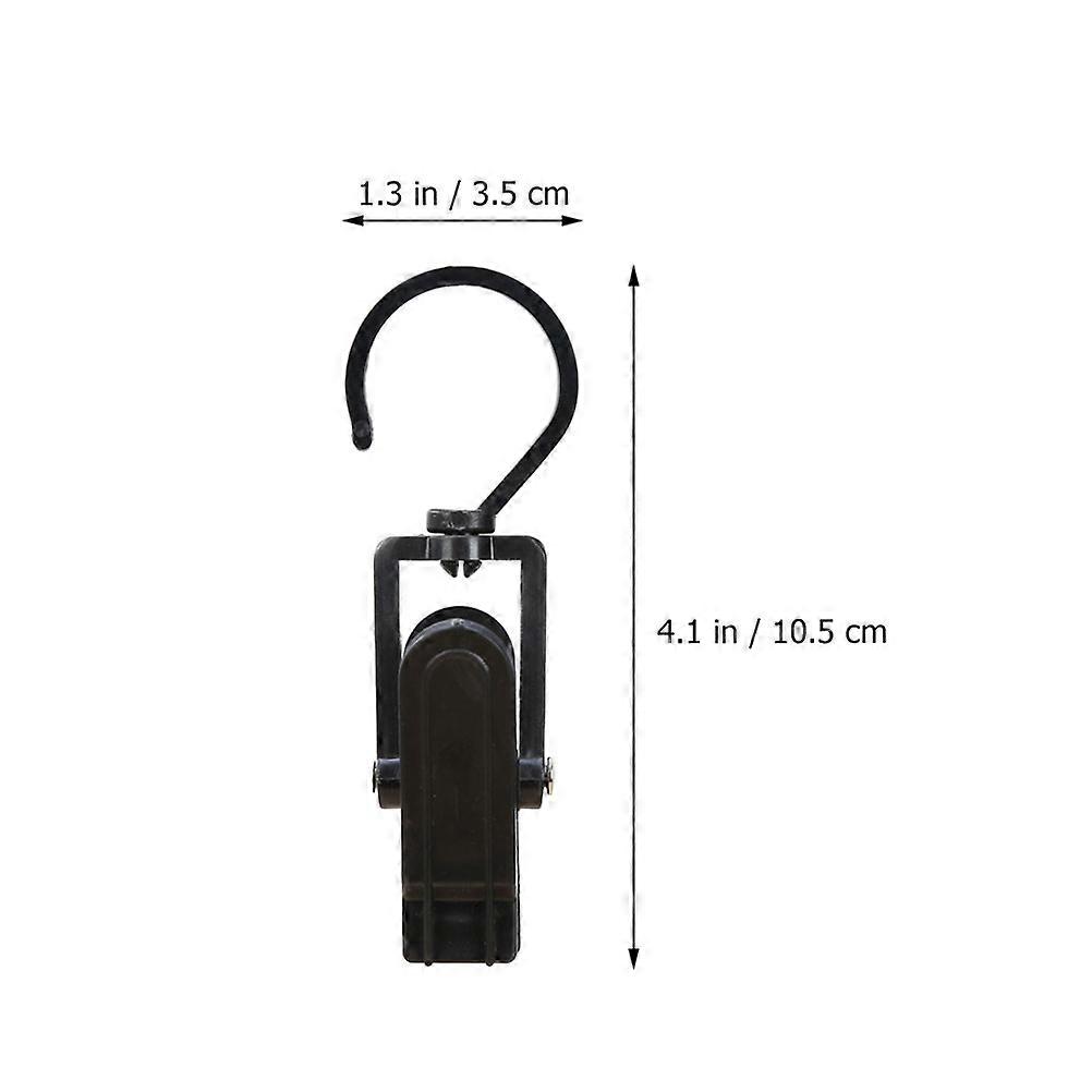 Rotatable Hat Clips Boot Hangers Multi-Use Laundry Hooks Black Plastic Clamp for Hanging 20Set