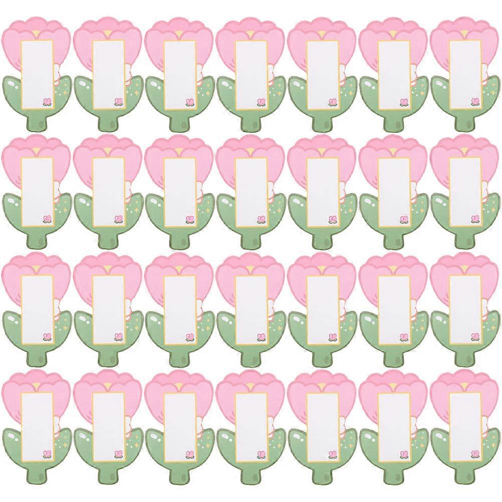 Tulip Shaped Scratch Off Cards DIY Game for Party Use 40Pcs Pink Paper Metal