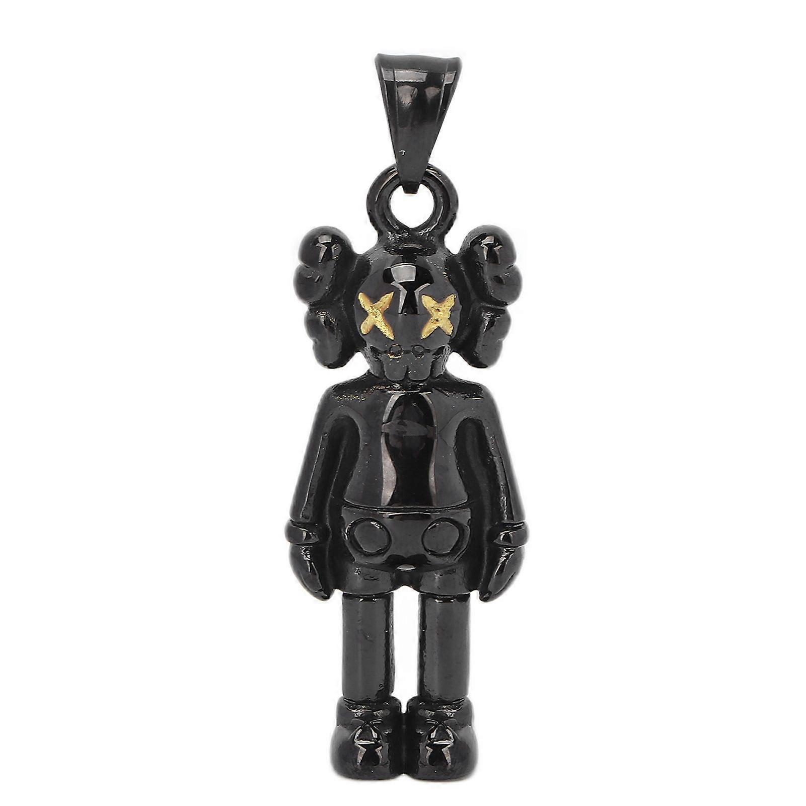 Zipper Pulls Titanium Steel Black Bear Shaped Pendants Clothes Accessories for Elderly