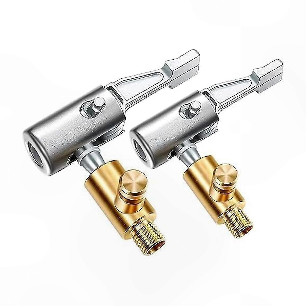 Dual Locking Air Chuck Inflator with Release Valve and 8mm Metal Tire Nozzle Adapter for Quick Inflation