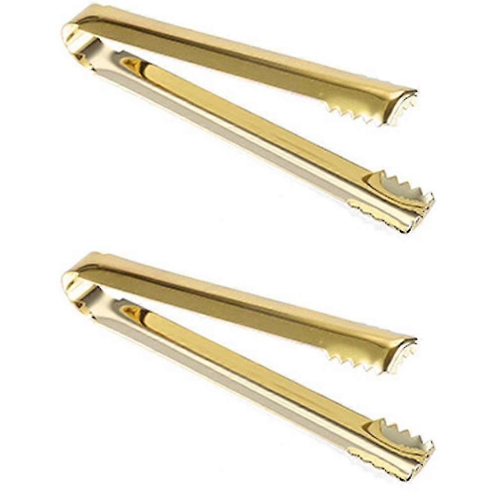 Ice Tongs, Stainless Steel with Sharp Teeth for Easy Grabbing Ice, Sugar Cubes, Ice Bucket, Gold