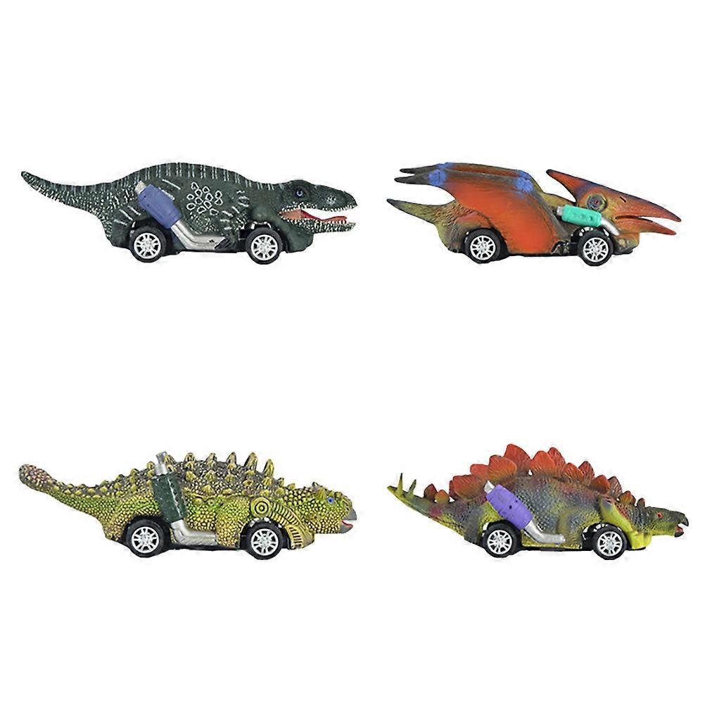 Cartoon Pull Back Car for Kids Playing 4Pcs Dinosaur Toy Assorted Color