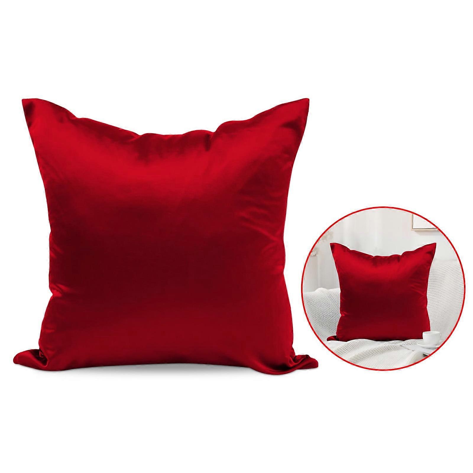 VOSS Pillowcase Cooling Summer Ice Sofa Pillow Solid Color Pillow Cushion Silk Back Pillow Case