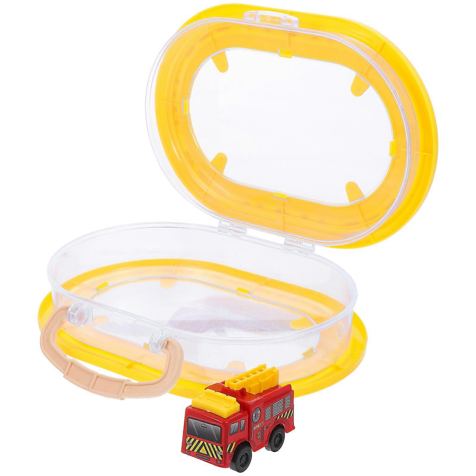 Simulation Mini Car Toy Box for Organization 4Pcs Plastic Wind-Up Design