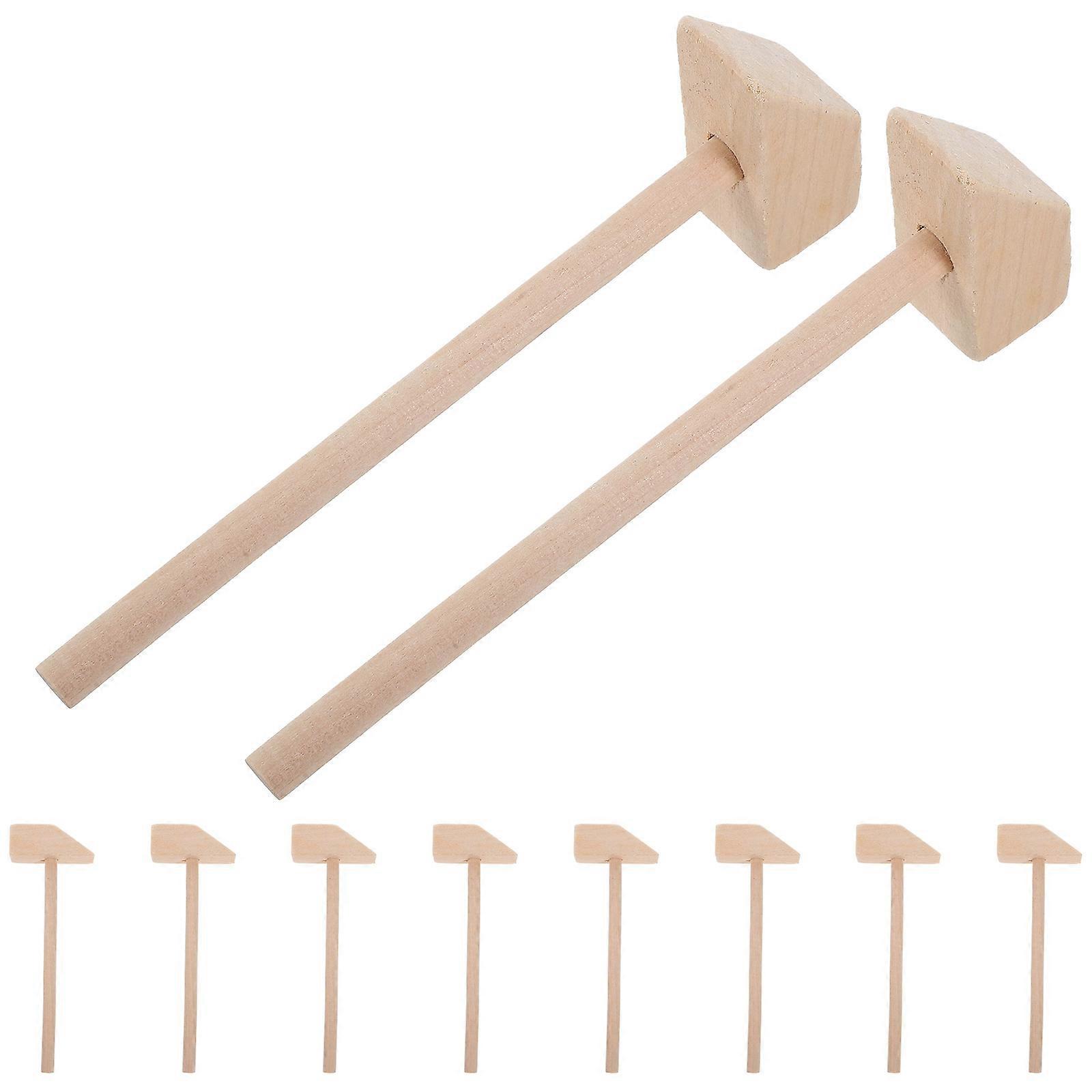 Mini Wooden Mallets Hammer Toy for Kids Use 50Pcs Small Wood Hammers