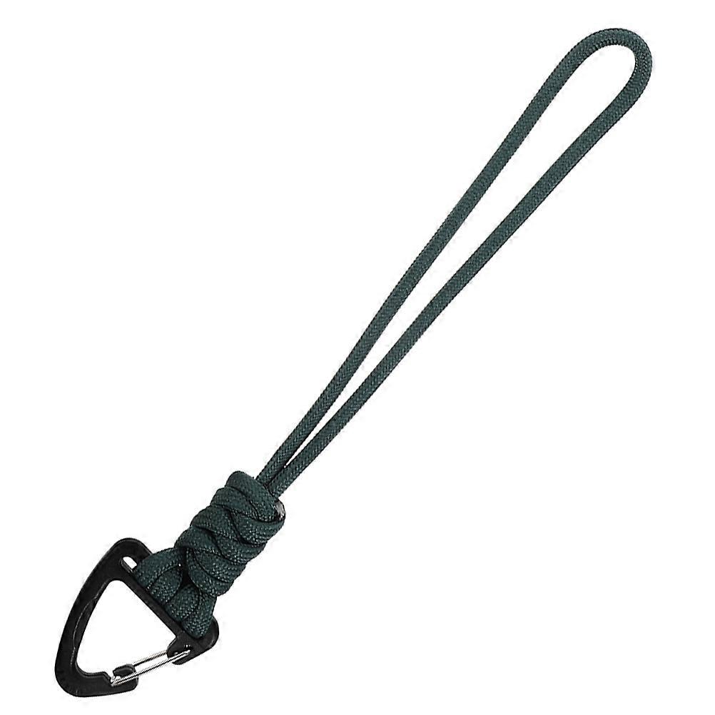 Carabiner Lanyard for Keys and Phone with Braided Keychain 2Pcs Dark Green