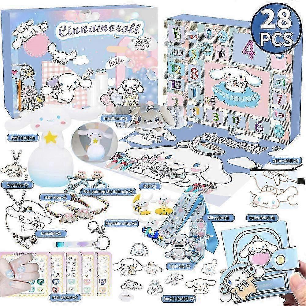 2024 Χριστούγεννα Advent Ημερολόγιο Αντίστροφη μέτρηση Kuromi My Melody Cinnamoroll Sanrio Αξεσουάρ παιχνιδιών Παιδικά κορίτσια Ημερολόγιο Δώρα