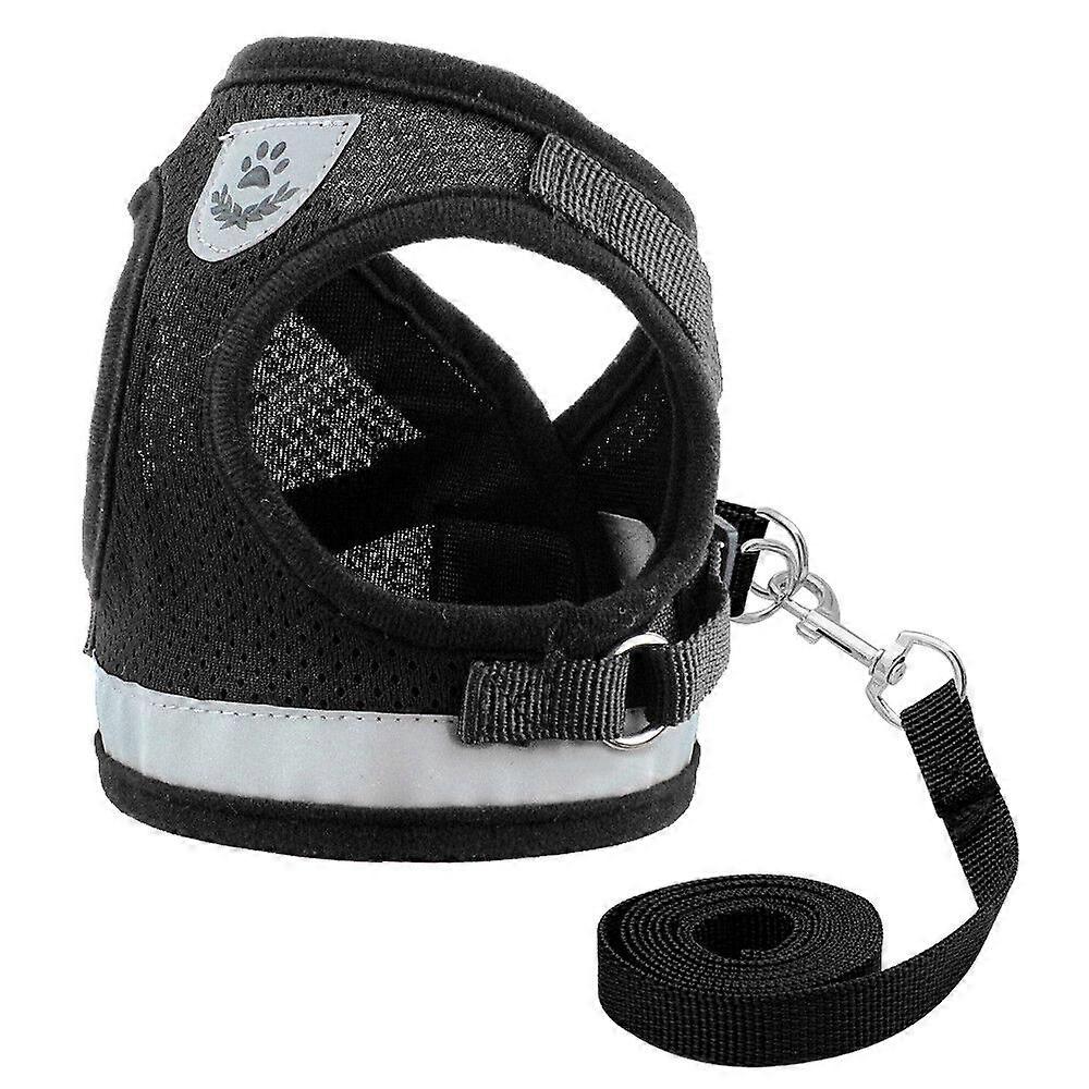 Soft Breathable Mesh Small Dog Vest Harness and Lead for Pet Puppy Cat Beagle