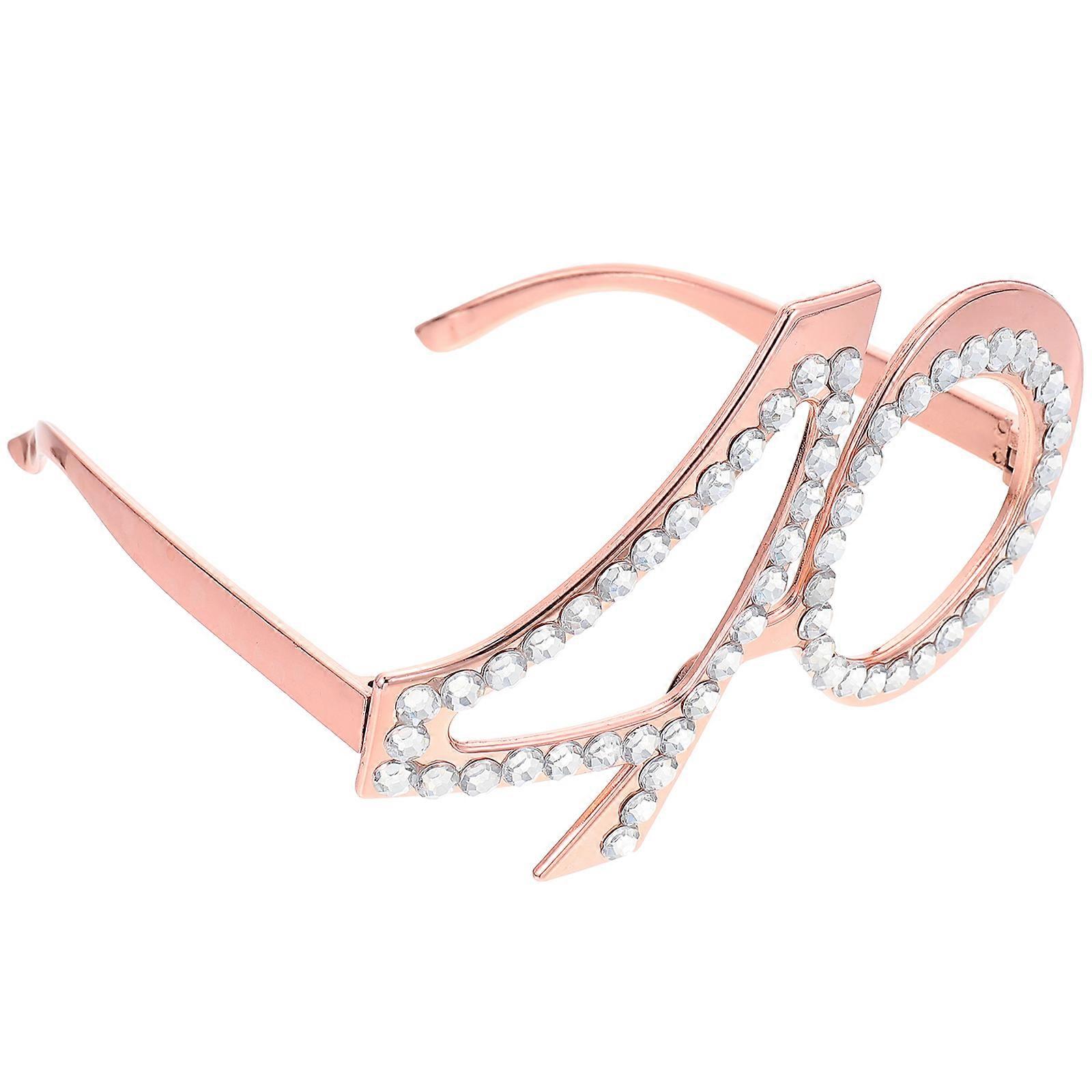 Novelty Birthday Eyeglasses Numeric Frames for Party 5Pcs Pink