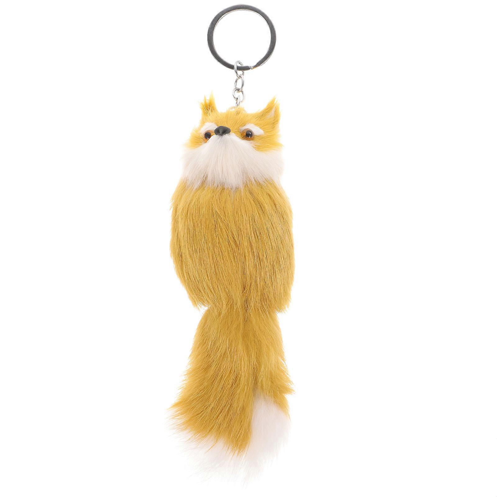 Bag Decor Khaki Plush Key Ring Key Pendant Keychain 2Pcs