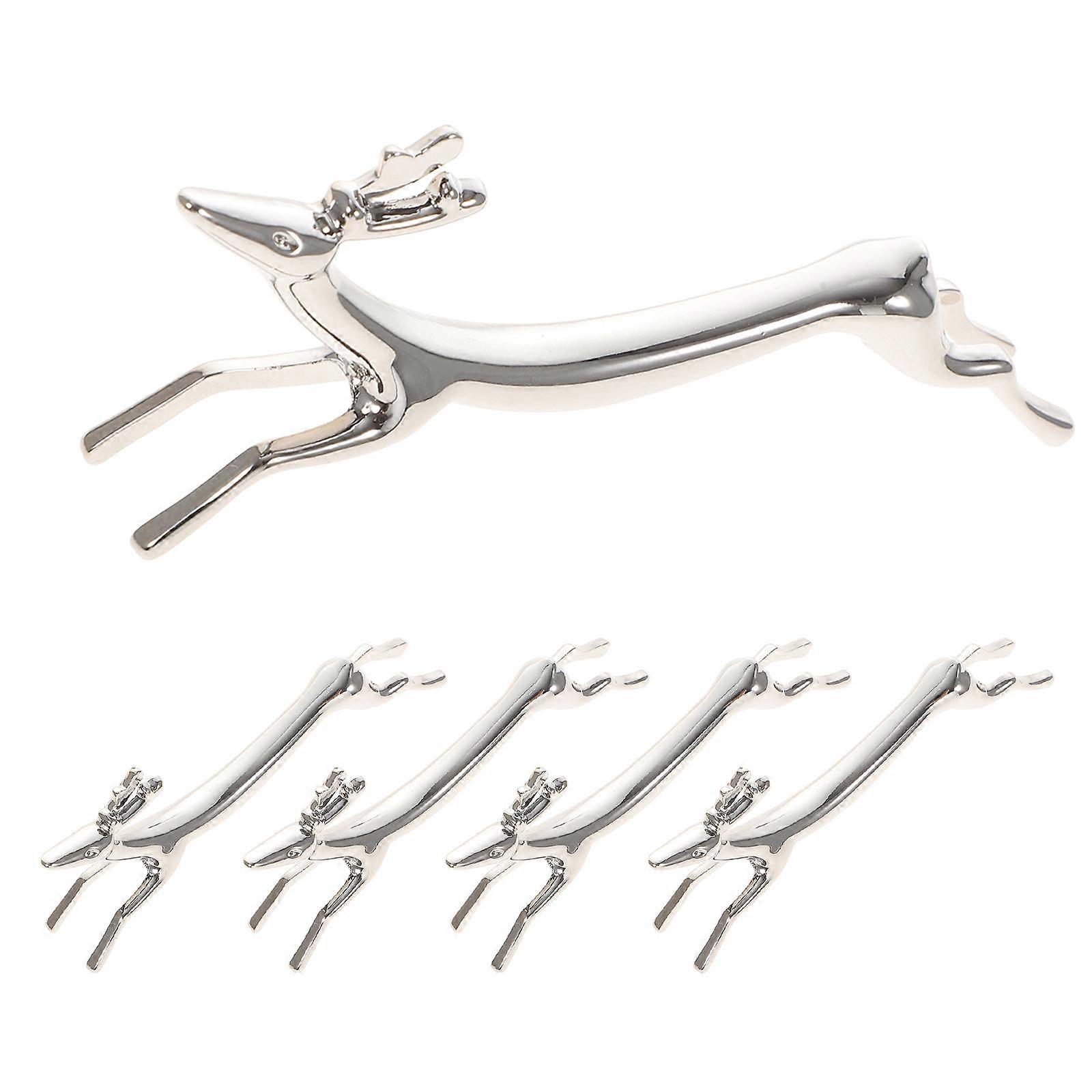 Cutlery Organizer Deer-Shaped Tableware Holder Restaurants Silver to Keep Table Clean 5Pcs