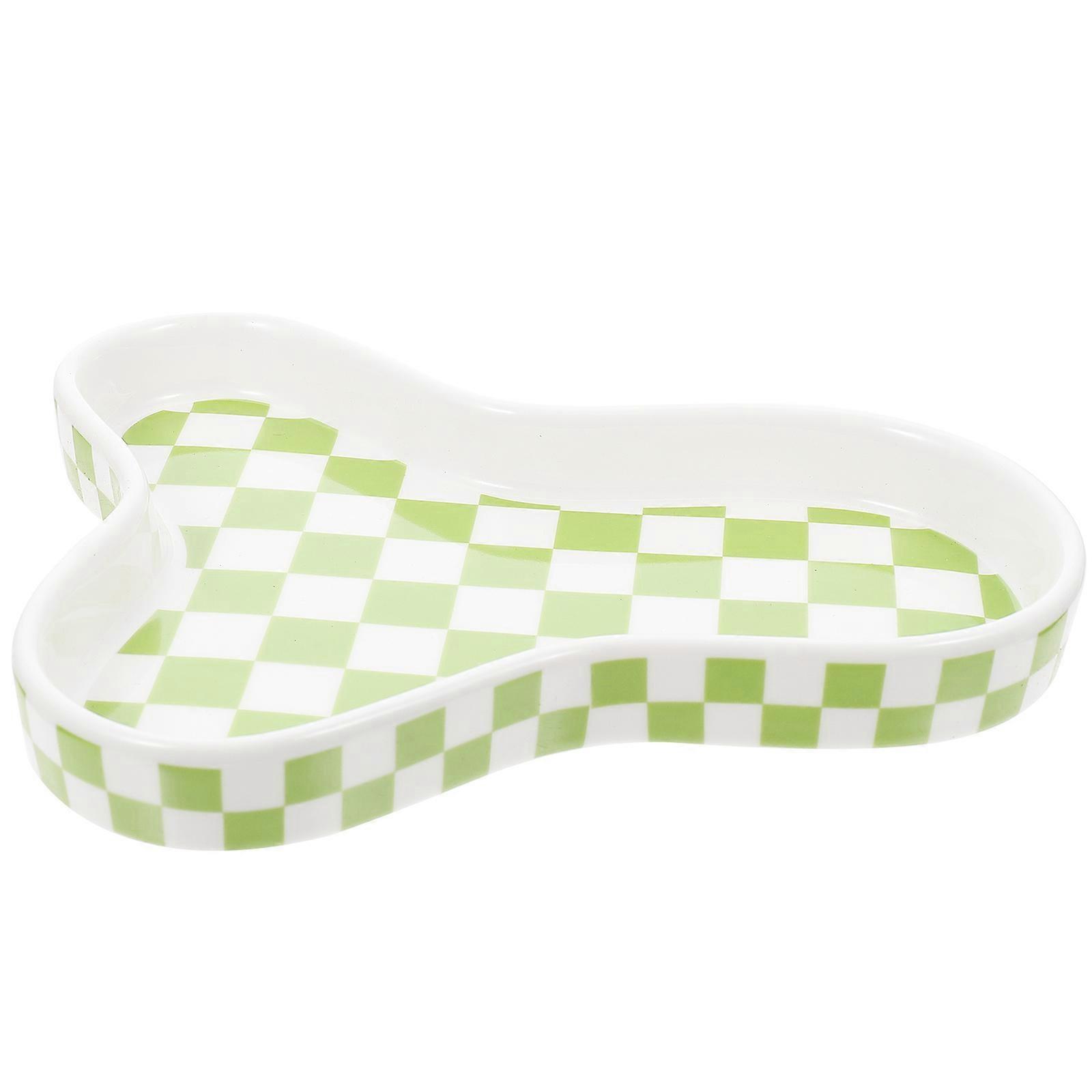 Light Green Decorative Plate Set 5Pcs Ceramic Dinner Plates Perfect For Birthdays And Weddings Rectangular Shape Designed For Food Serving