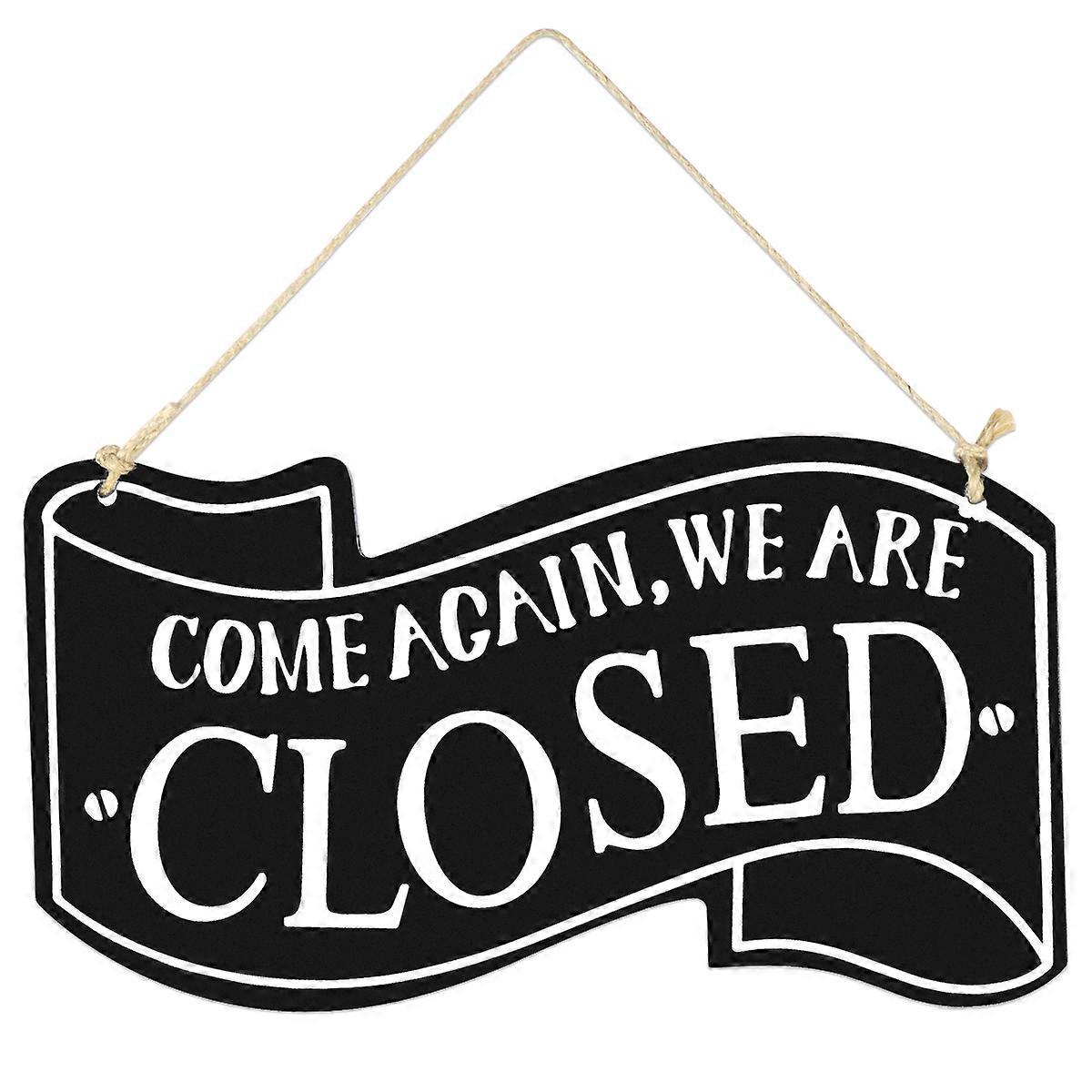 Rectangular Wooden Business Status Indicator 3Pcs Black Decor For Weddings And Cafes 25X14X0.6Cm Stylish Sign With Two Sides