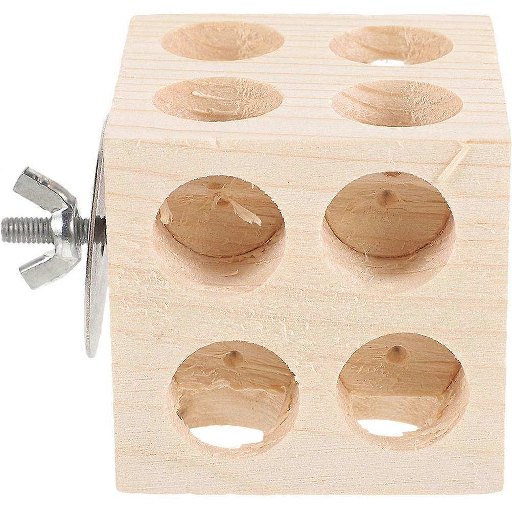 Bird Wooden Block Parrot Chewing Toy for Exercise 4Pcs Wood Bird Bite Toy