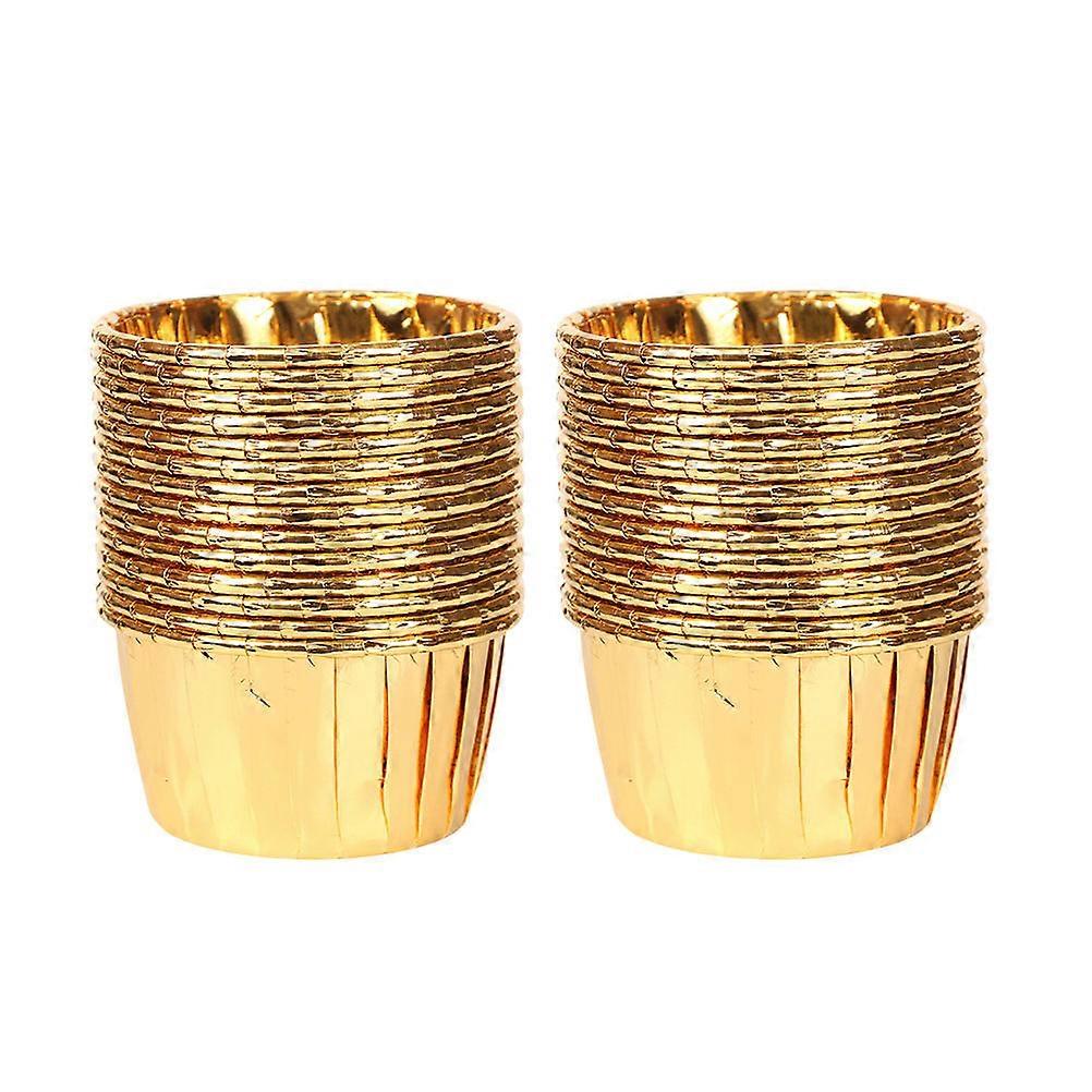 Cupcake Wrapper Hemming Cupcakes Cups for Dessert Use 100Pcs Golden