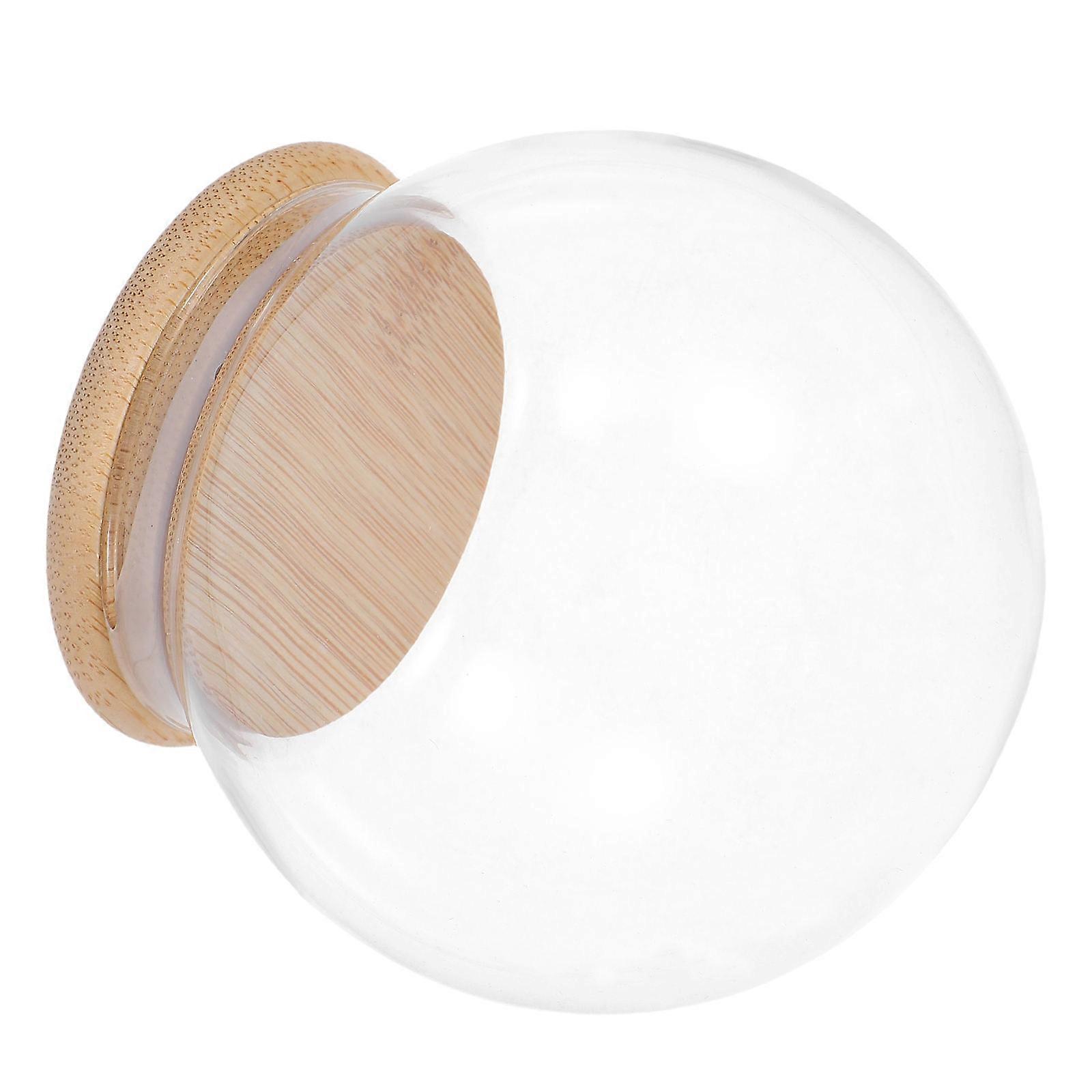 4Pcs Clear Glass Dome with Base for DIY Snow Globe Display