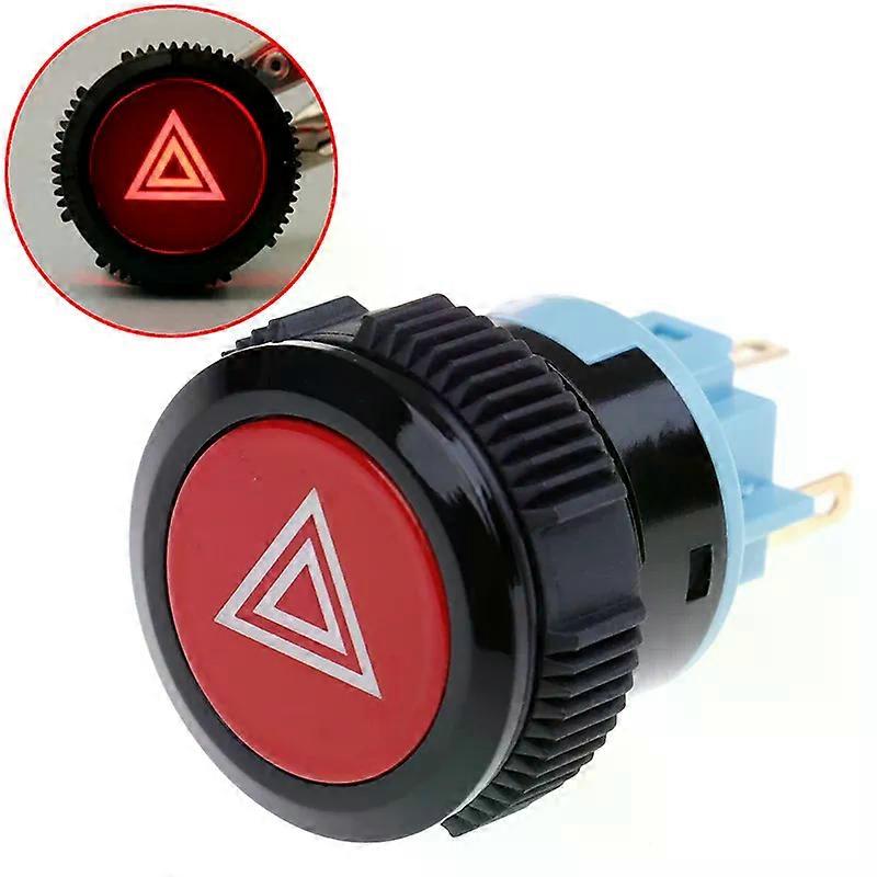 22mm red led emergency warning flash light push button self-locking switch
