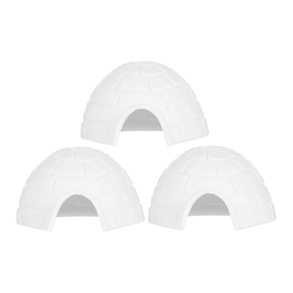 Plastic Ice House Models for Micro Landscape Decor Miniature 3Pcs Figurines