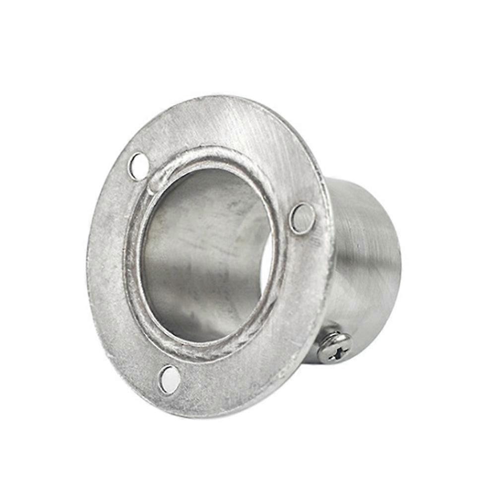 Silver Stainless Steel Closet Pole Socket for Rod Support 3Pcs