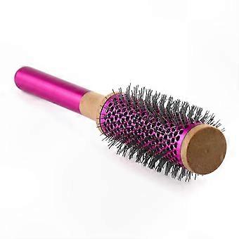 Cepillo de pelo redondo para peinar y reventones, barril ventilado de 35 mm con mango ponderado para secar, rizar, alisar