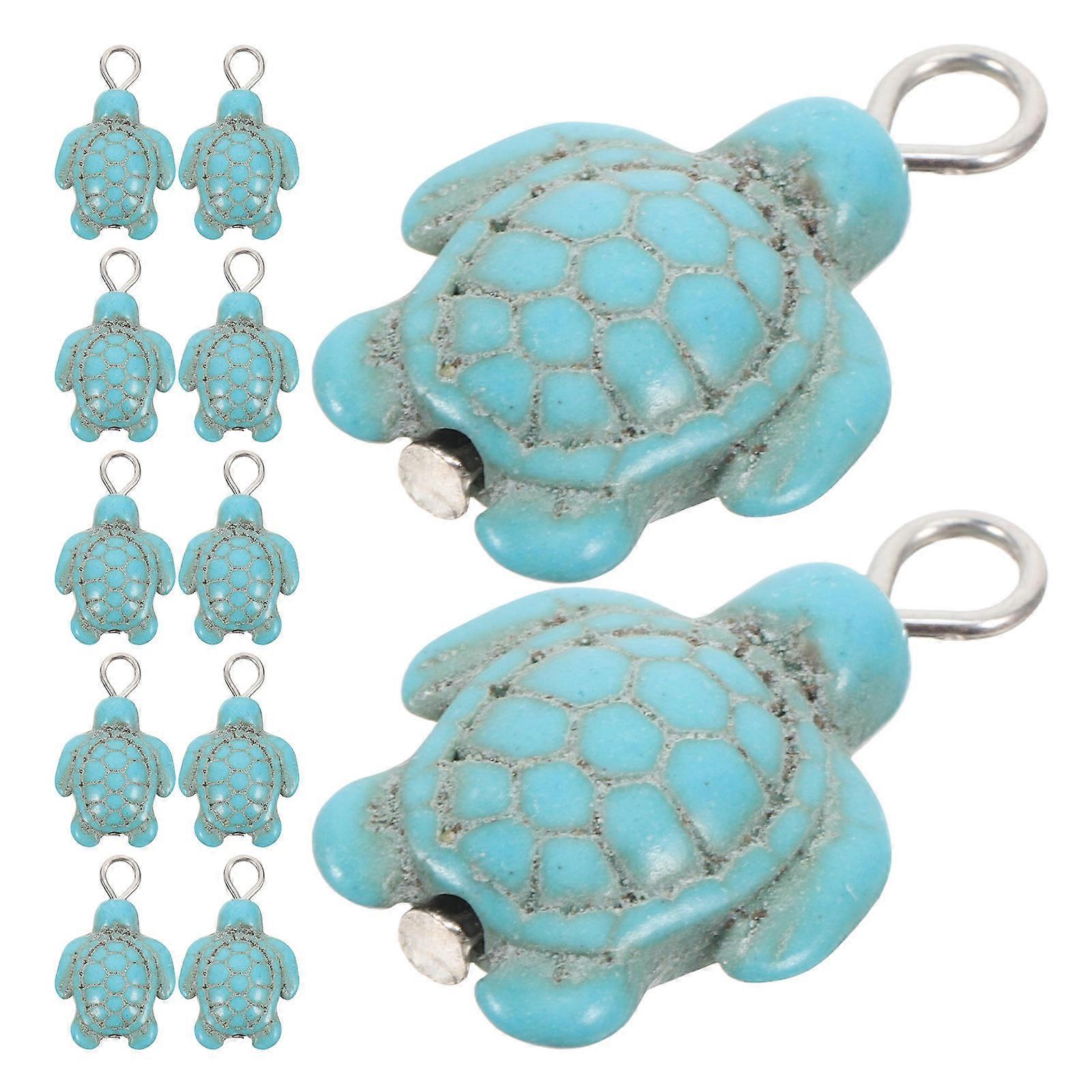 Turquoise Sea Turtle Beads for Earrings and Keychains with 100 Pieces