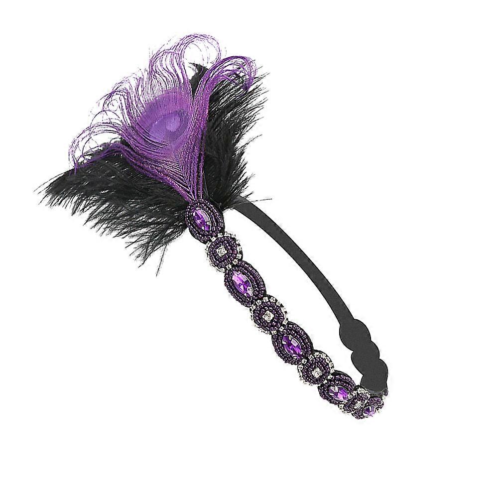 2Pcs Purple Flapper Headband for Performance Hair Accessory Decoration