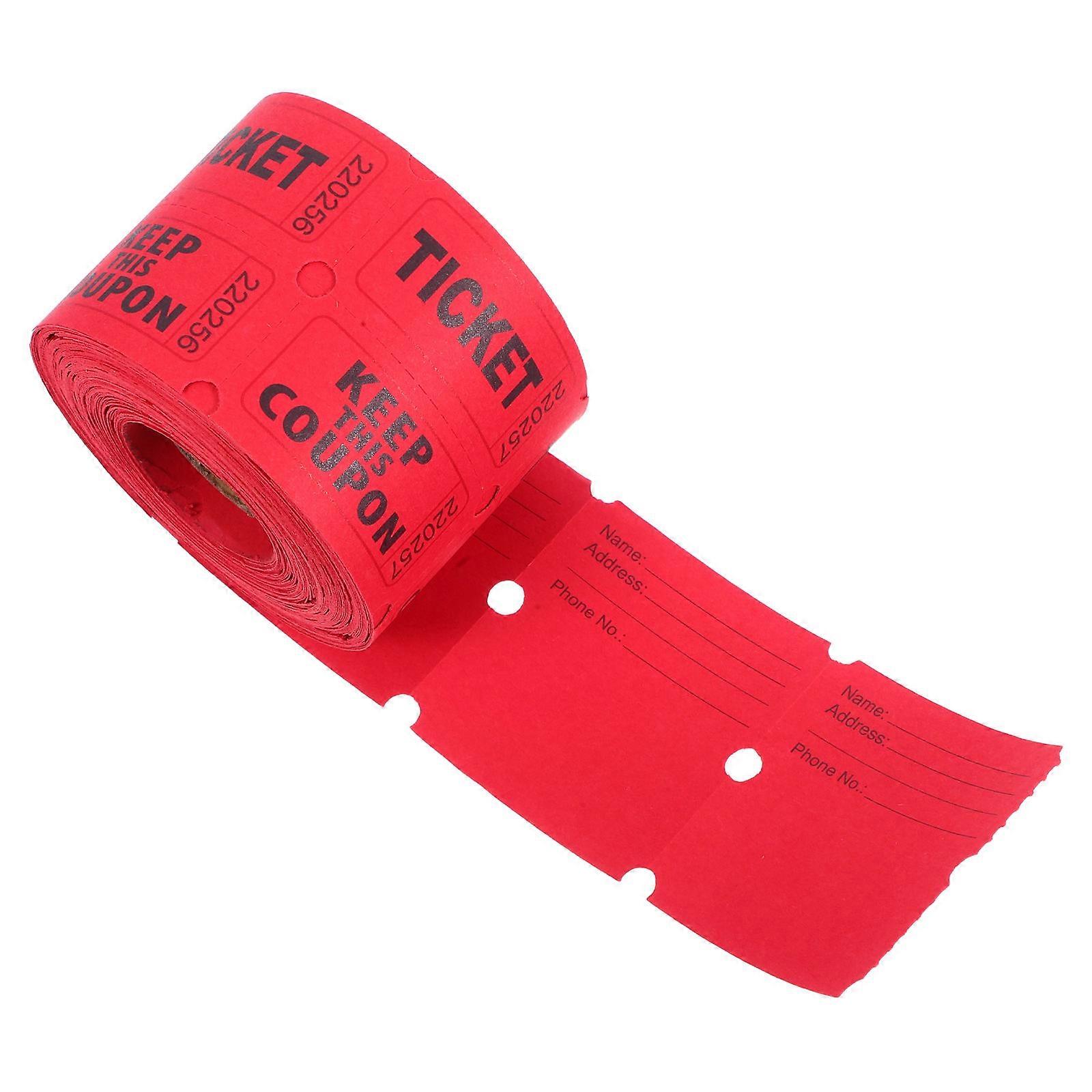 Paper Raffle Tickets for Party Red Rolls Containing 500Pcs Each