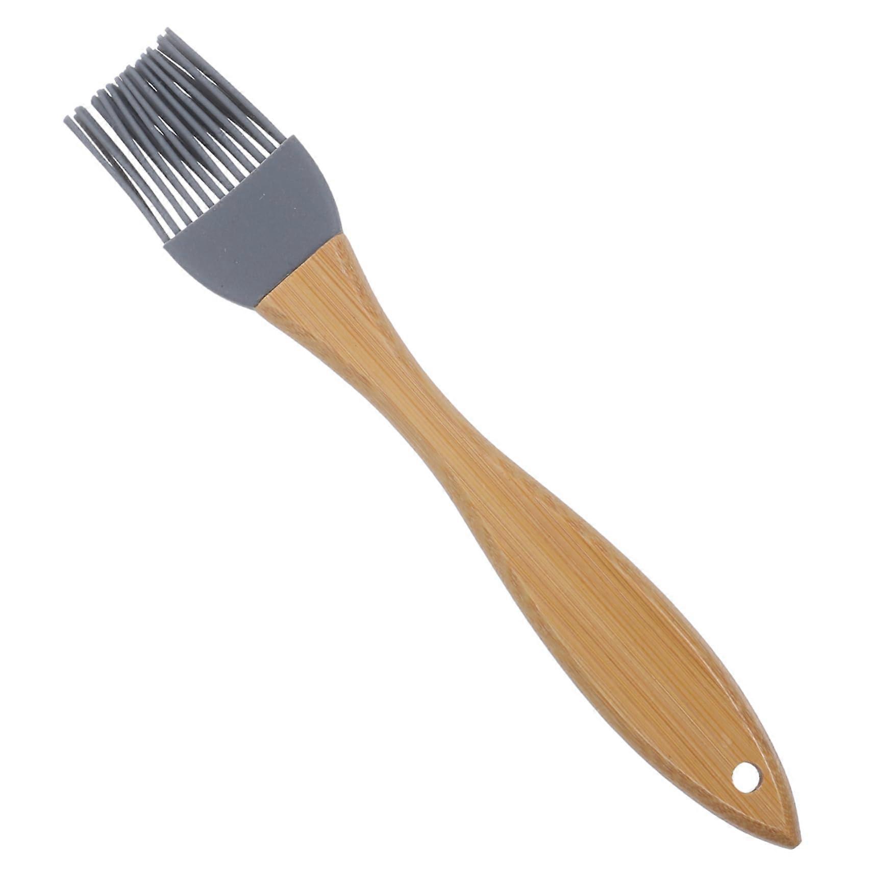 Silicone BBQ Oil Brush Wooden Handle Heat Resistant Basting Tool Baking And Grilling