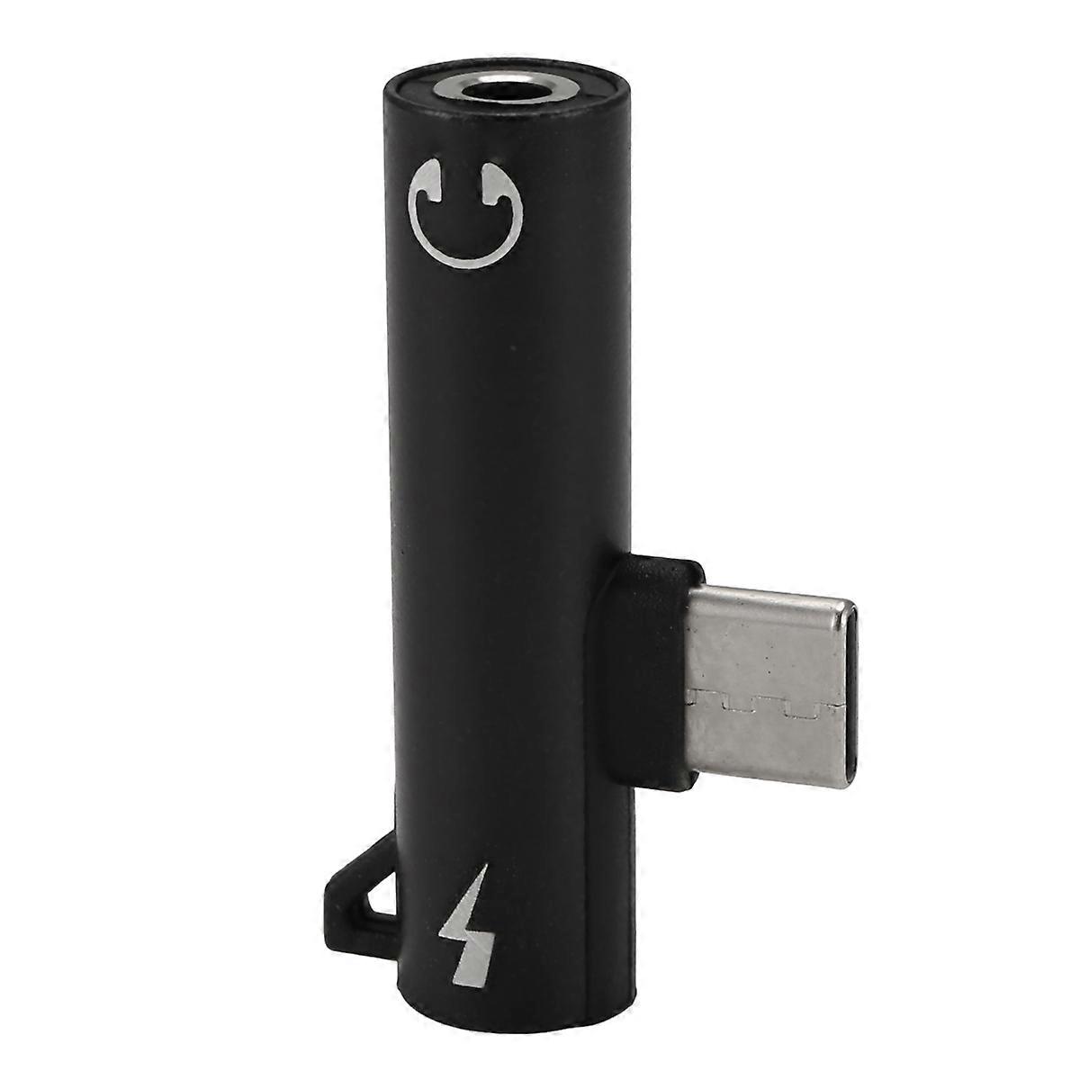 Type-C Audio Adapter Hook Call Music Charging 2-in-1 3.5mm Round Hole Earphone Converter