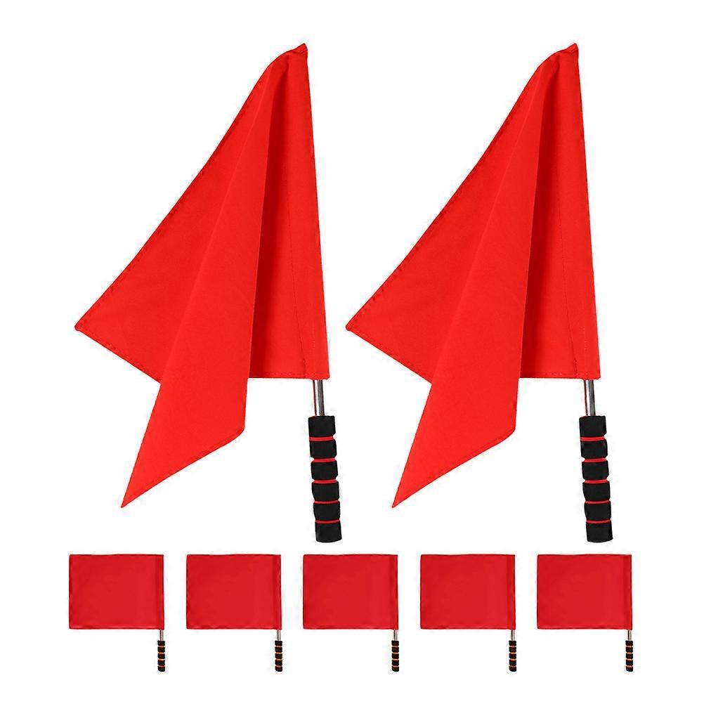 Signal Referee Flags Red Sports Flag with Stainless Steel Handle 28Pcs