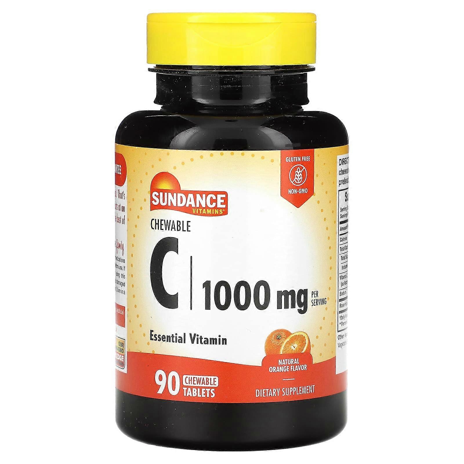 Chewable C, Natural Orange, 1,000 mg, 90 Chewable Tablets (500 mg per Tablet)