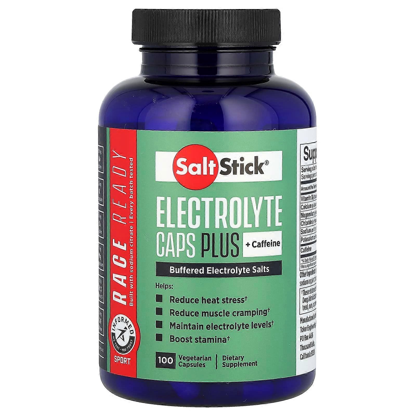 Electrolyte Caps Plus Caffeine, 100 Vegetarian Capsules