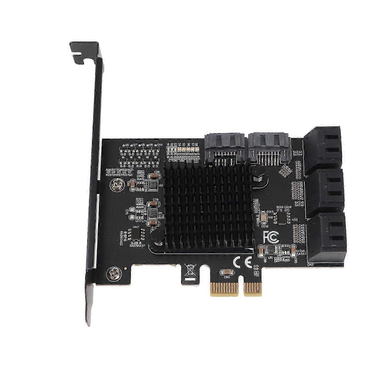 SATA PCIE Card Built in PCIE 1X Interface 8xSATA3.0 Output Interfaces Expansion Cards for Win 10