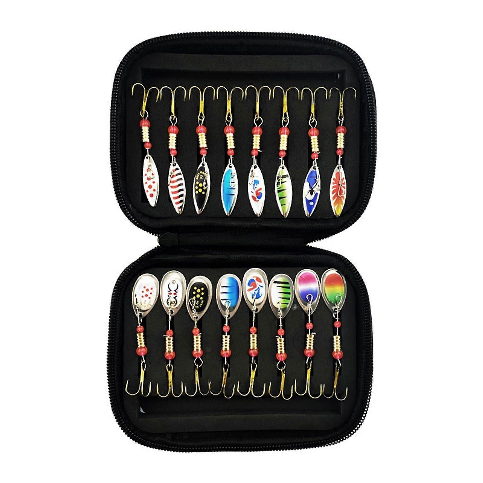 Fishing Spinner Hard Bait Spoon Lure With Storage Bag Artificial Bait Spinner Blinkers