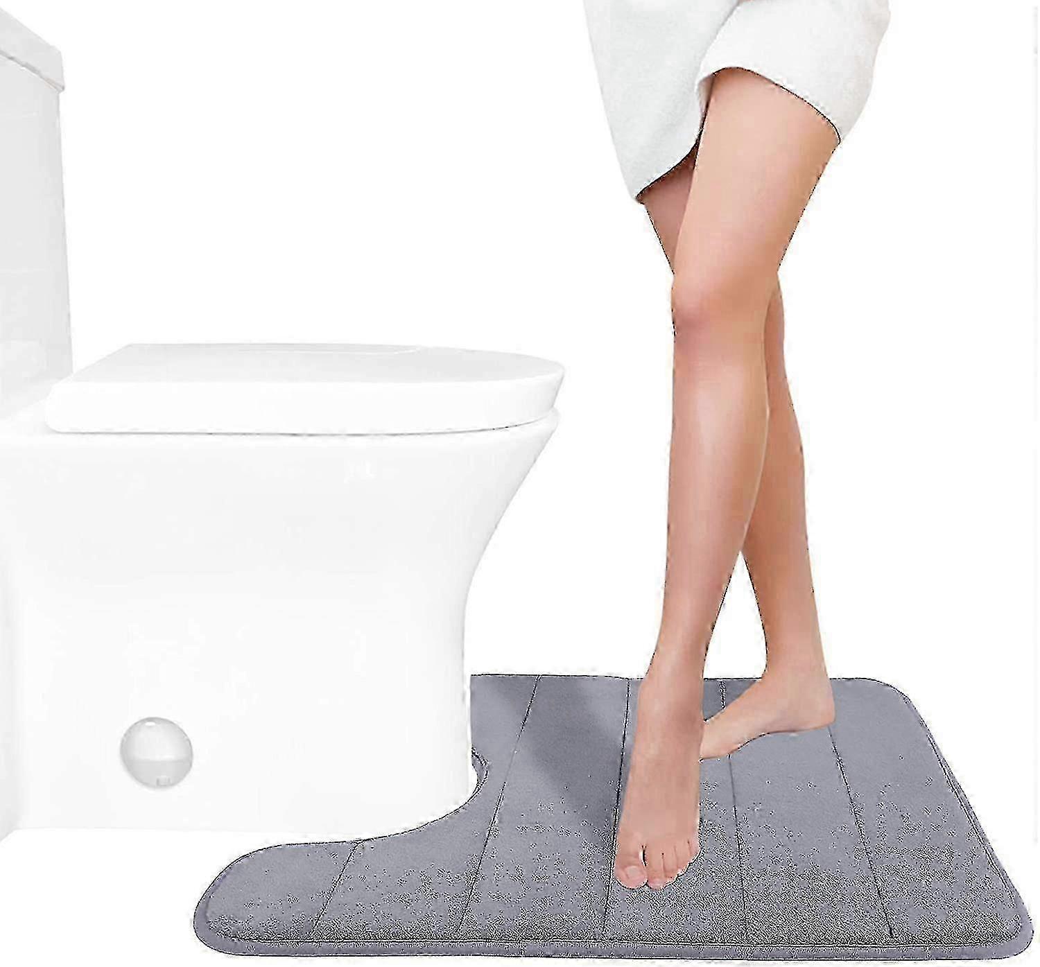 Memory Foam Toalett Badmatta U-formad, konturmatta för badrum