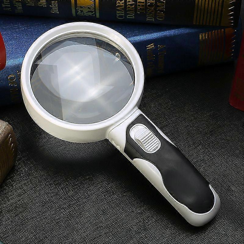 Hand-Held With LED Light Reading Repair 10 Times Magnifier 77350B 10 Times