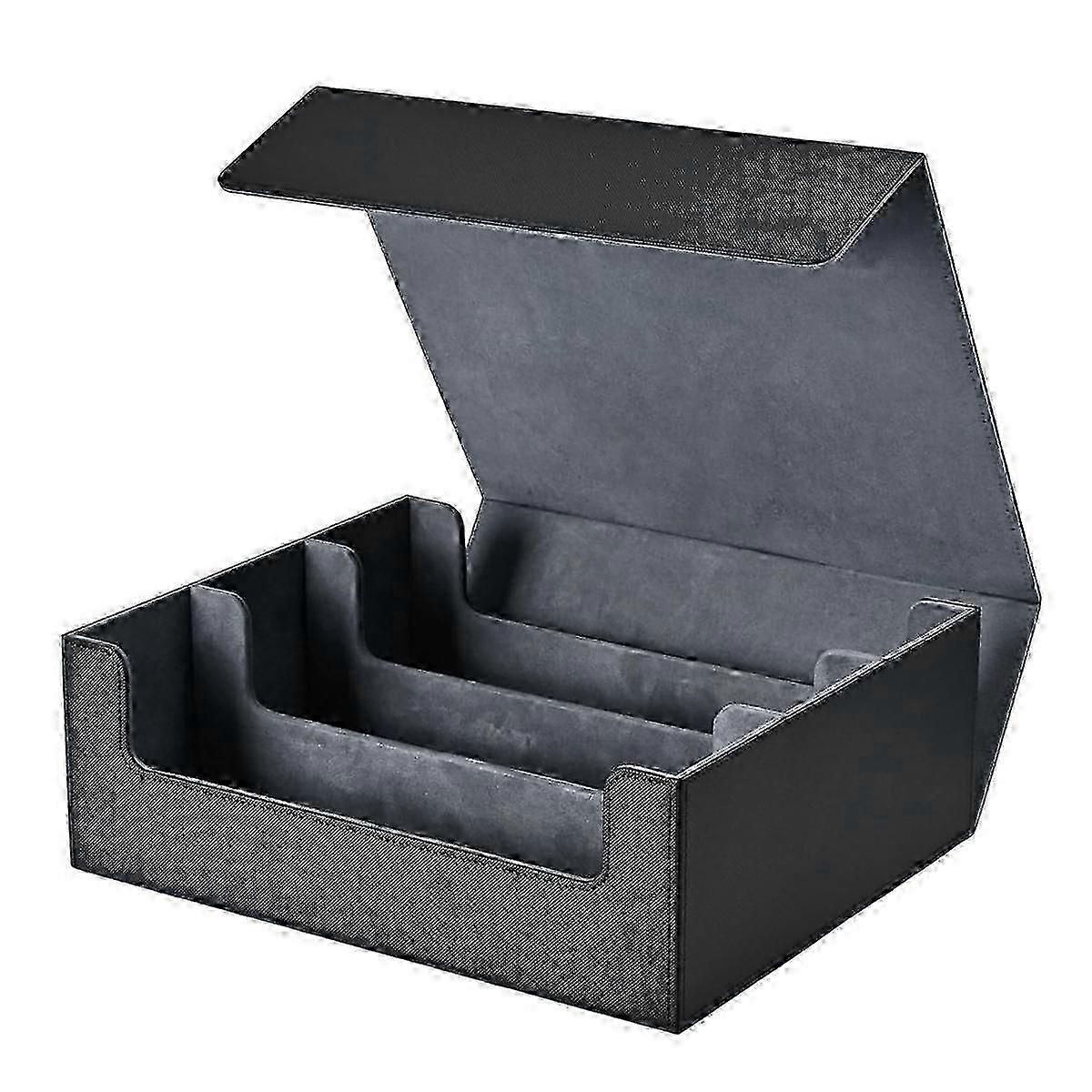 Card Storage Box for Trading Cards, Magnetic Closure Top Side-Loading Deck Case 2400+ Card Capacity with 8 Dividers