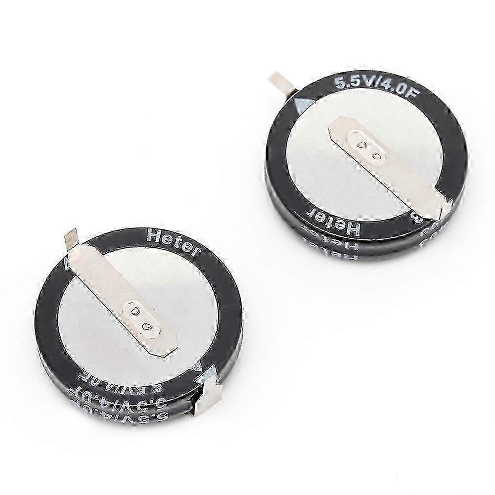 2 Pcs 4.0F 5.5 V Super Capacitor H-Type Button Smart Capacitance Universal