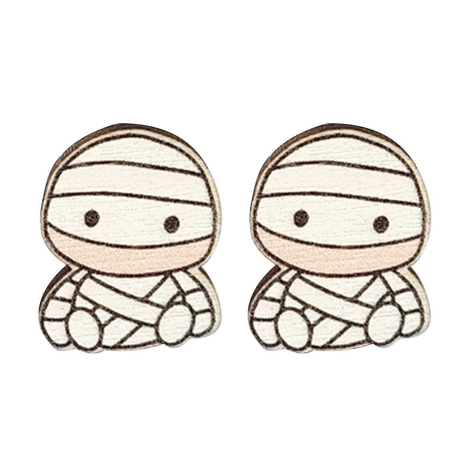 Bat and Witch Hat Wooden Earrings for Women's